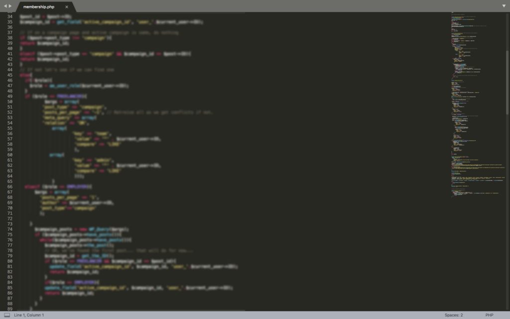 A screenshot of a piece of code for a website.